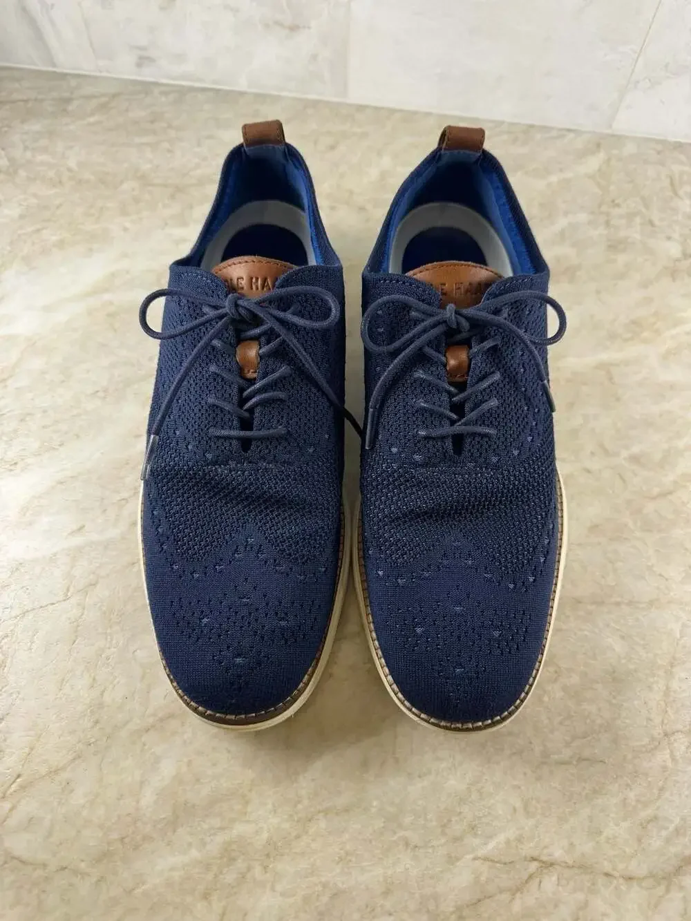 Cole Haan OriginalGrand Stitchlite Wingtip Oxford Navy Knit Shoes Men’s 10M
